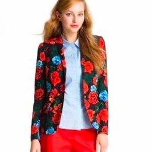 Vince Camuto Red Roses Blazer with Gold Buttons